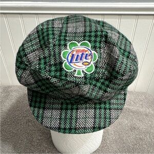Vntg. MILLER LITE IRISH, NEWSBOY, CABBIE, GATSBY HAT. ACME. ONE SIZE, RARE FIND!